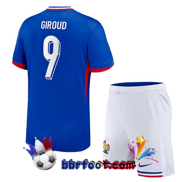 Maillots Equipe De France (Giroud 9) Enfant Domicile Bleu 2024/2025