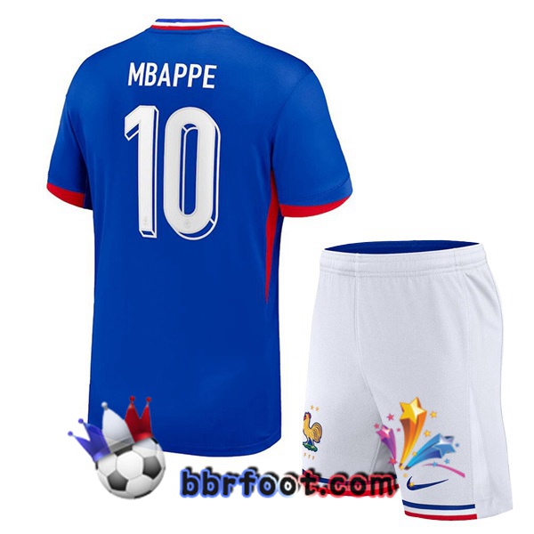Maillots Equipe De France (MBAPPE 10) Enfant Domicile Bleu 2024/2025