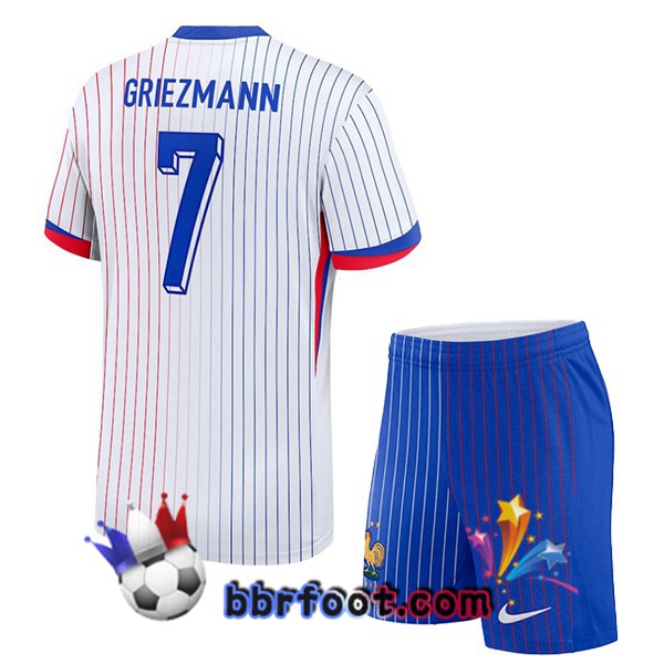 Maillots Equipe De France (GRIEZMANN 7) Enfant Exterieur Blanc 2024/2025