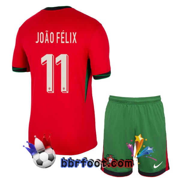 Maillots Equipe De Portugal (JOÃO FÉLIX 11) Enfant Domicile Rouge 2024/2025 Maillots Equipe De Portugal (JOÃO FÉLIX 11) Enfant Domicile Rouge 2024/2025