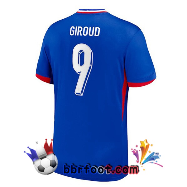 Maillots Equipe De France (Giroud 9) Domicile Bleu 2024/2025