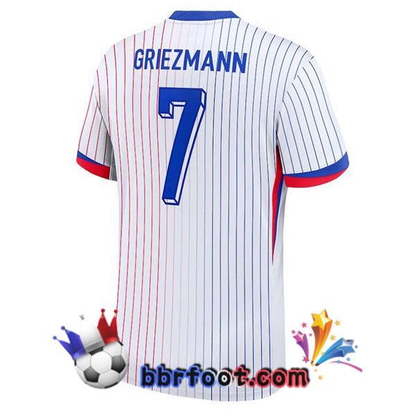 Maillots Equipe De France (GRIEZMANN 7) Exterieur Blanc 2024/2025