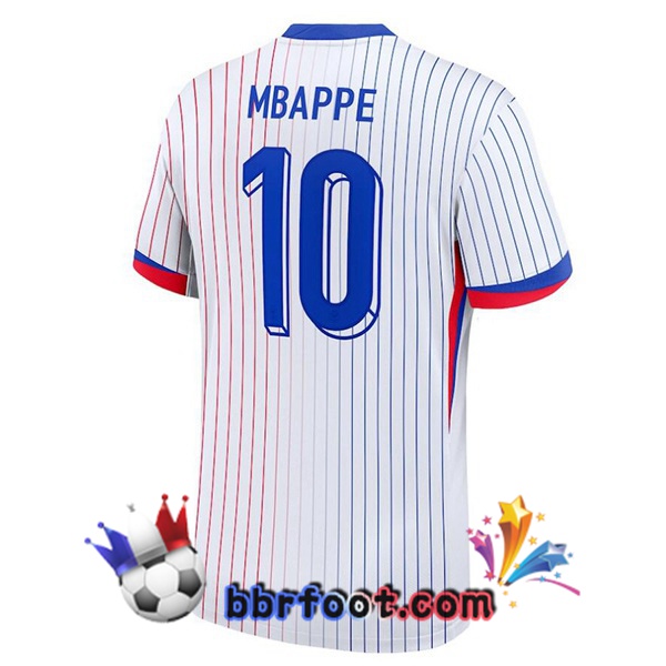 Maillots Equipe De France (MBAPPE 10) Exterieur Blanc 2024/2025