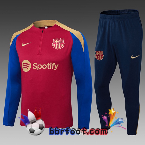 Survetement Foot FC Barcelone Enfant Bleu Rouge 2024/2025