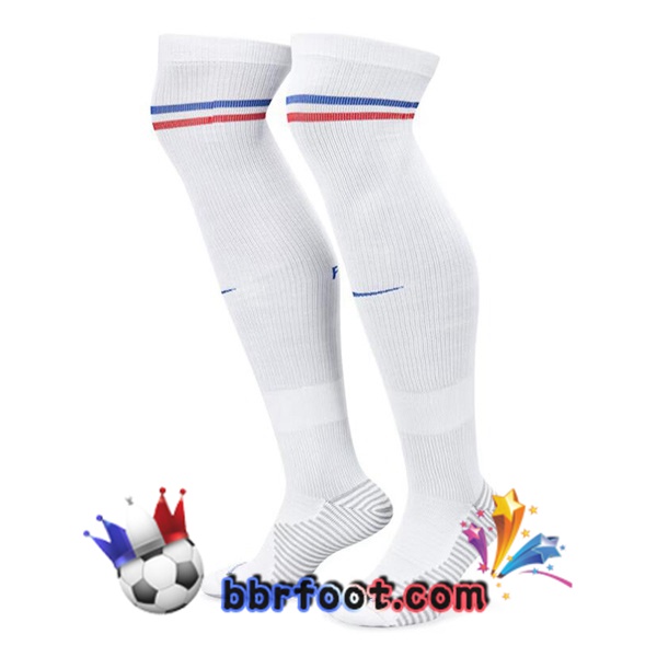 Chaussettes Foot France Exterieur Blanc 2024/2025