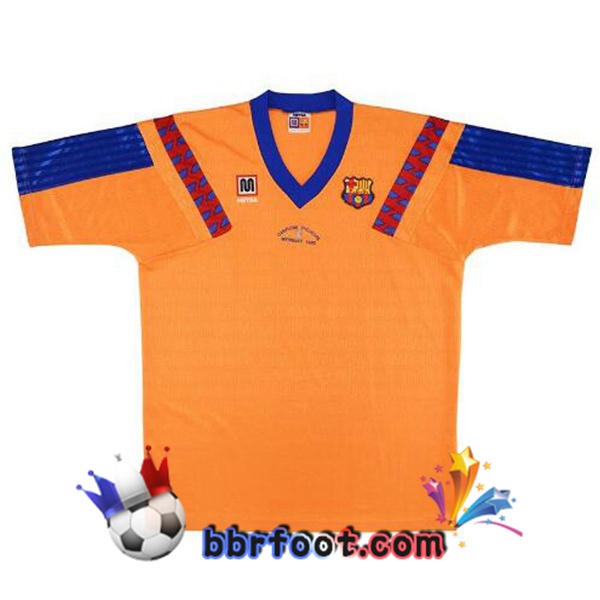Maillot Foot FC Barcelone Retro Exterieur Orange 1991-1992