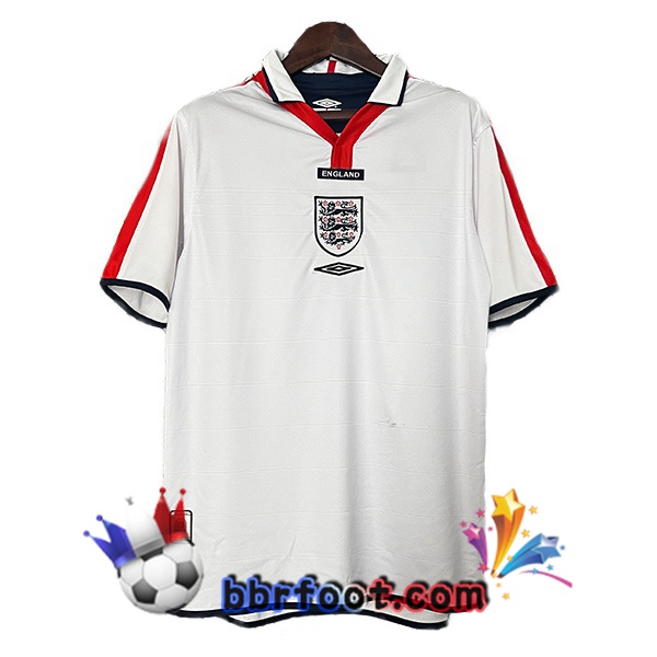 Maillot Foot Angleterre Retro Domicile Blanc 2004