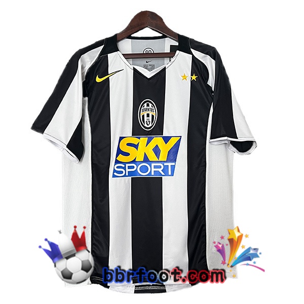 Maillot Foot Juventus Retro Domicile Blanc Noir 2004-2005