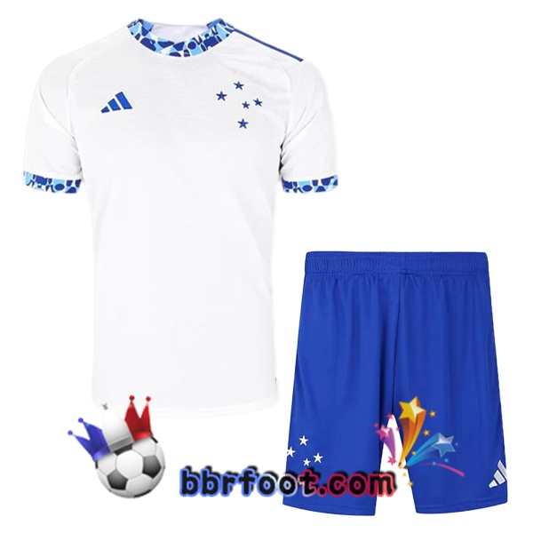 Maillot Foot Cruzeiro EC Enfant Exterieur Blanc 2024/2025