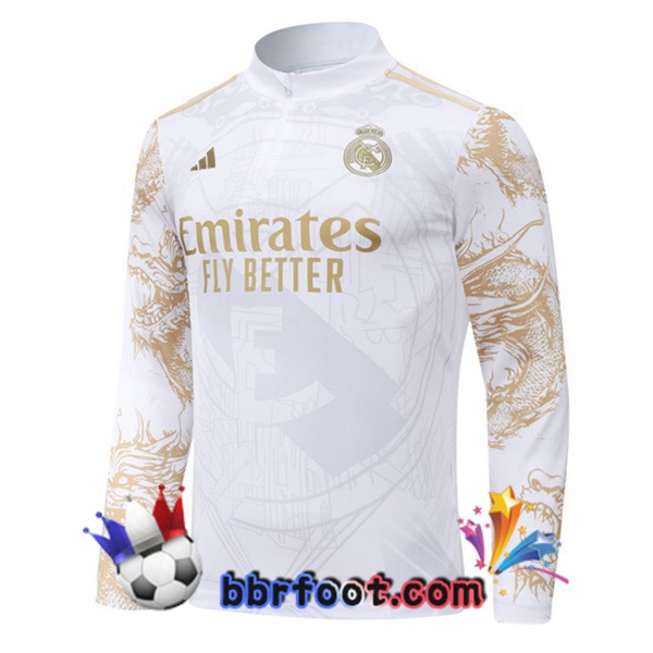 Sweatshirts Homme Real Madrid Blanc Jaune 2024/2025