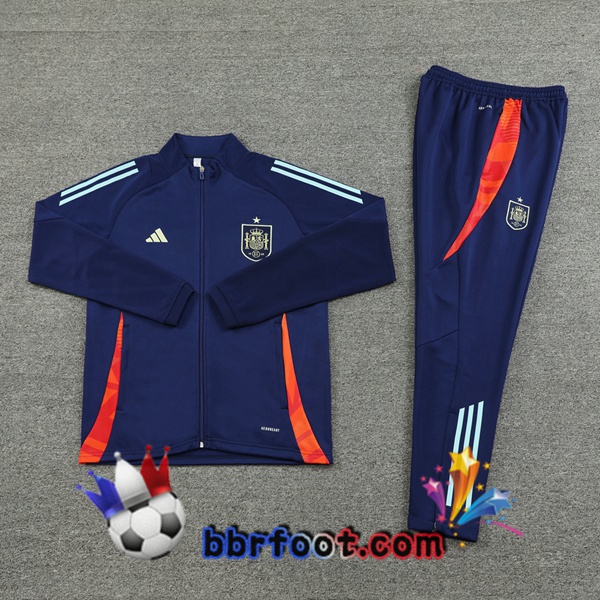 Survetement Foot - Veste Espagne Bleu Royal 2024/2025