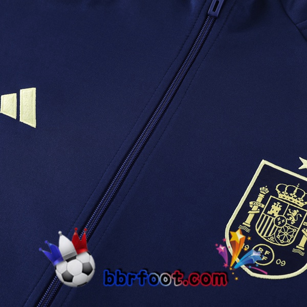 Survetement Foot - Veste Espagne Bleu Royal 2024/2025