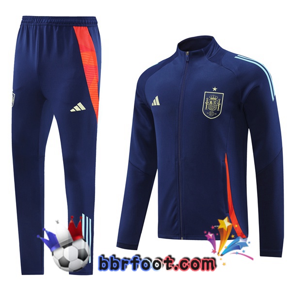 Survetement Foot - Veste Espagne Bleu Royal 2024/2025