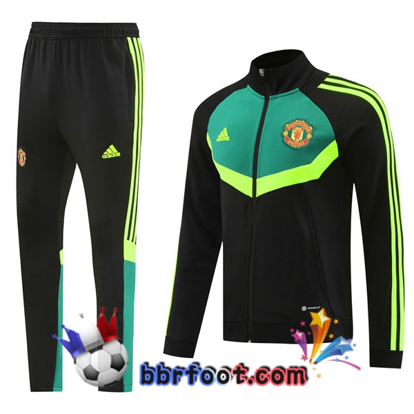 Survetement Foot - Veste Manchester United Noir Vert 2024/2025