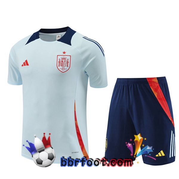 Ensemble Training T-Shirts Espagne + Shorts Bleu 2024/2025