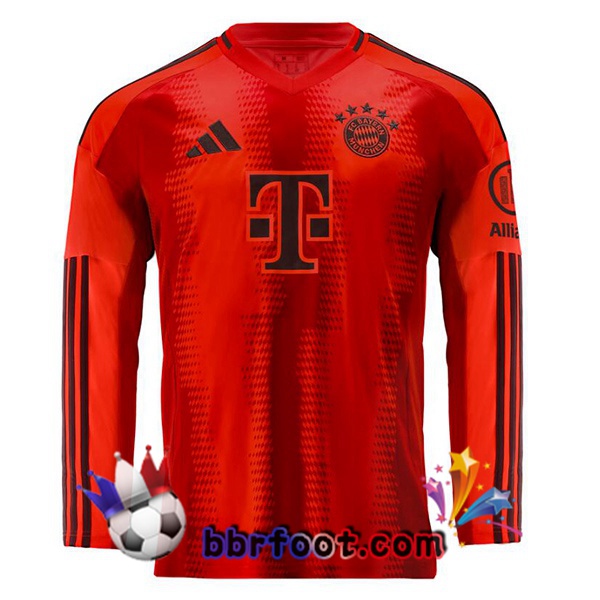 Maillot Foot Bayern Munich Domicile Manche longue Rouge 2024/2025