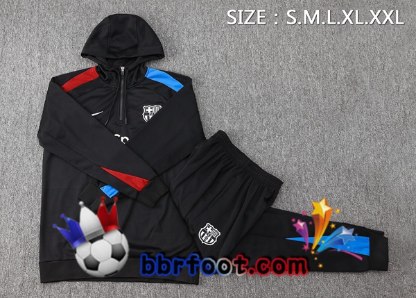 Survetement Foot - Sweat A Capuche FC Barcelone Noir 2024/2025