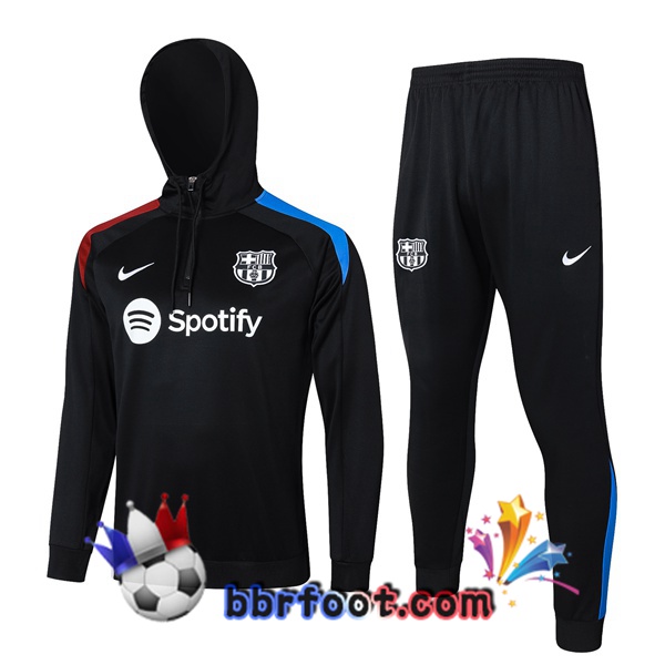 Survetement Foot - Sweat A Capuche FC Barcelone Noir 2024/2025