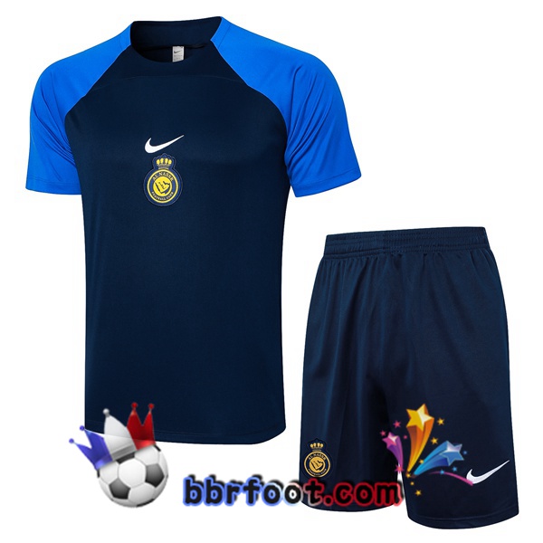 Ensemble Training T-Shirts Al-Nassr FC + Shorts Bleu Royal 2024/2025