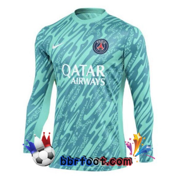Maillot Foot Paris PSG Gardien de but Manche longue Bleu 2024/2025