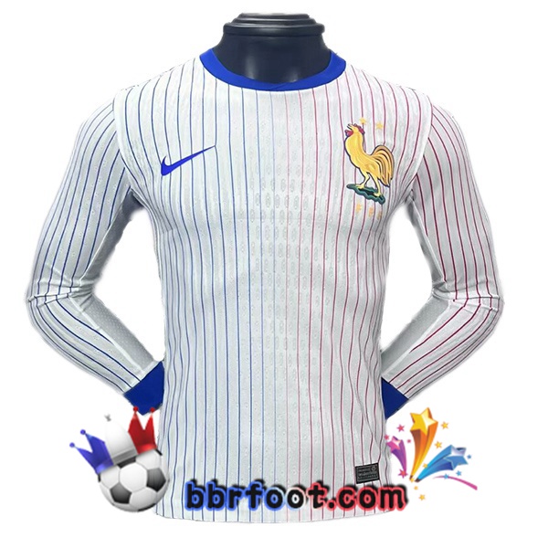 Maillots Equipe De France Exterieur Manche Longue Blanc 2024/2025