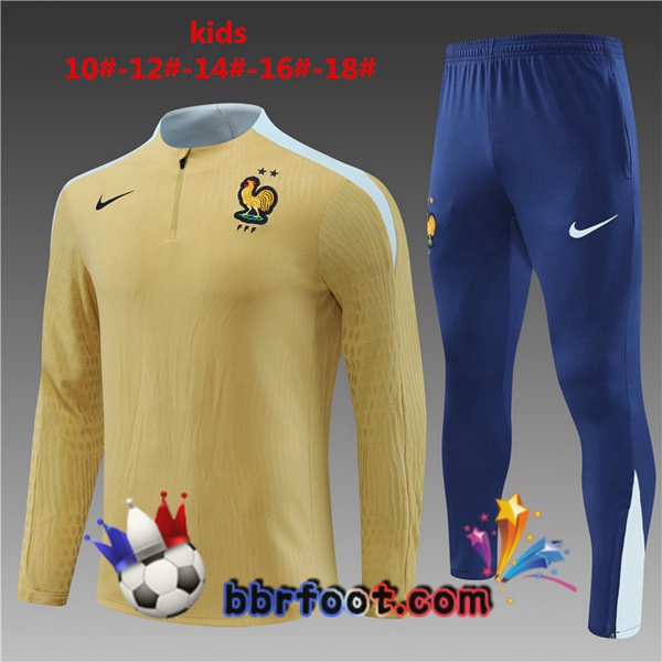 Survetement Foot France Enfant Jaune 2024/2025