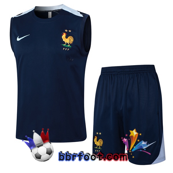 Gilet Foot France + Shorts Bleu Royal 2024/2025