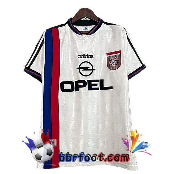 Maillot Foot Bayern Munich Retro Exterieur Blanc 1996-1998