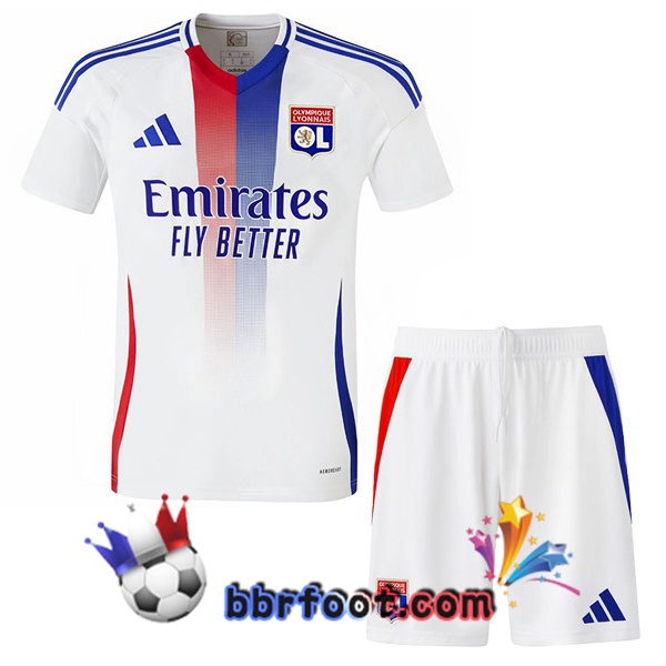 Maillot Foot Lyon OL Enfant Domicile Blanc 2024/2025