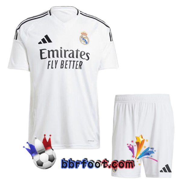 Maillot Foot Real Madrid Enfant Domicile Blanc 2024/2025