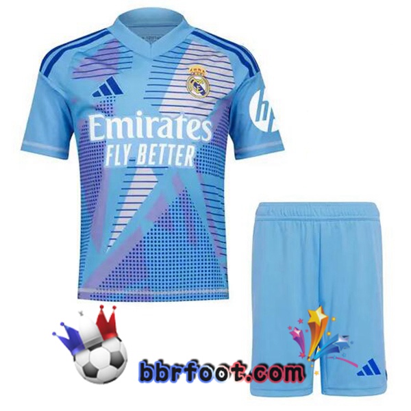 Maillot Foot Real Madrid Enfant Gardien de but Bleu 2024/2025
