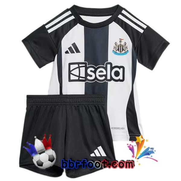 Maillot Foot Newcastle United Enfant Domicile Blanc Noir 2024/2025