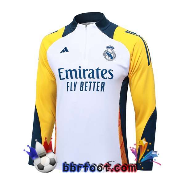 Sweatshirts Homme Real Madrid Blanc Jaune 2024/2025