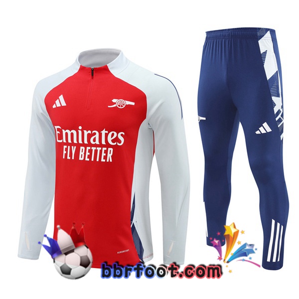 Survetement Foot Arsenal Rouge Blanc 2024/2025