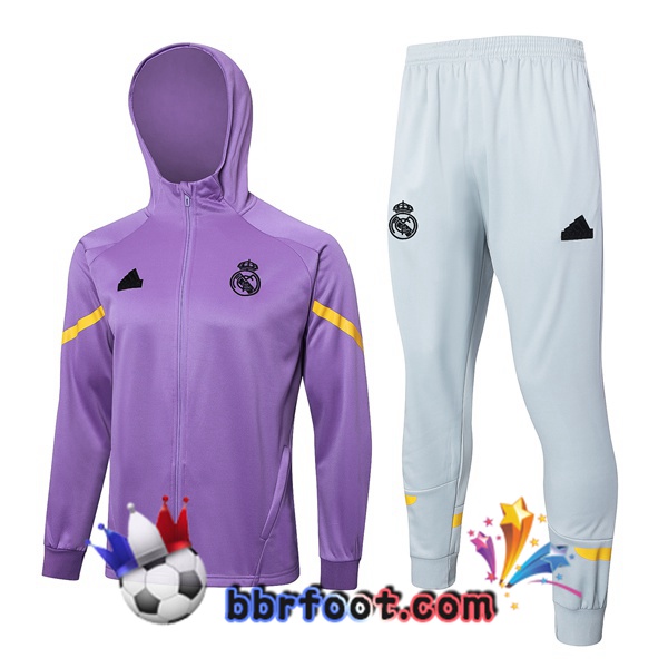 Survetement Foot - Sweat A Capuche Real Madrid Pourpre 2024/2025