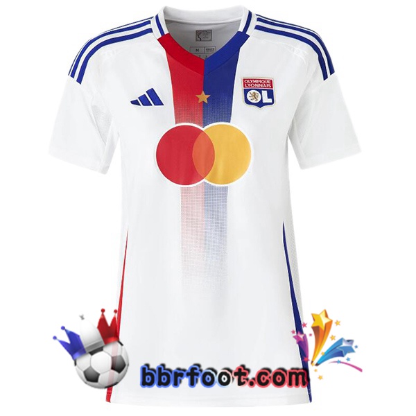 Maillot Foot Lyon OL Femme Domicile Blanc 2024/2025