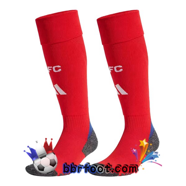 Chaussettes Foot Arsenal Domicile Rouge Blanc 2024/2025