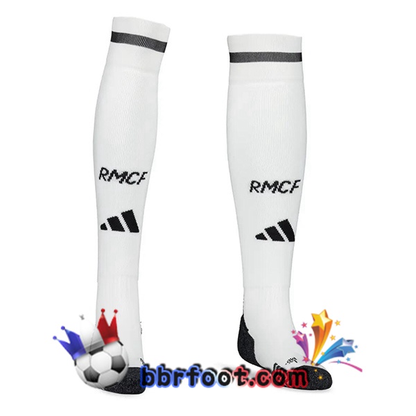 Chaussettes Foot Real Madrid Domicile Blanc 2024/2025