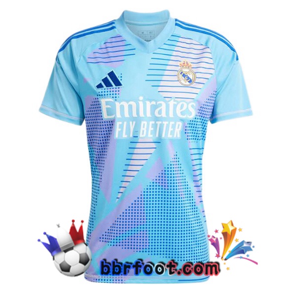 Maillot Foot Real Madrid Gardien de but Bleu 2024/2025 Maillot Foot Real Madrid Gardien de but Bleu 2024/2025