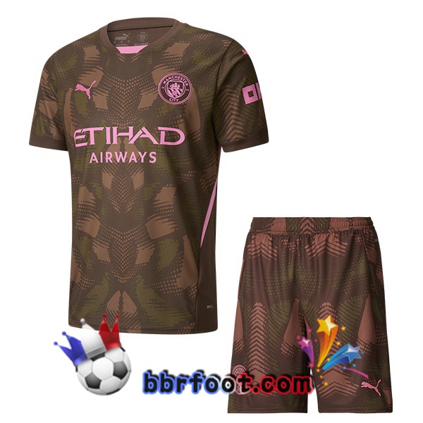 Maillot Foot Manchester City Enfant Gardien de but Marron 2024/2025