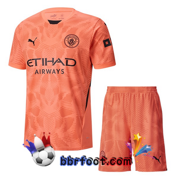 Maillot Foot Manchester City Enfant Gardien de but Rose 2024/2025