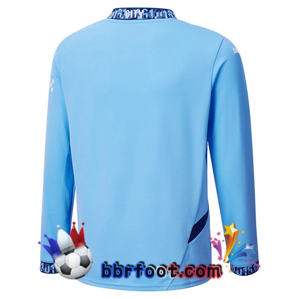 Maillot Foot Manchester City Domicile Manche longue Bleu 2024/2025