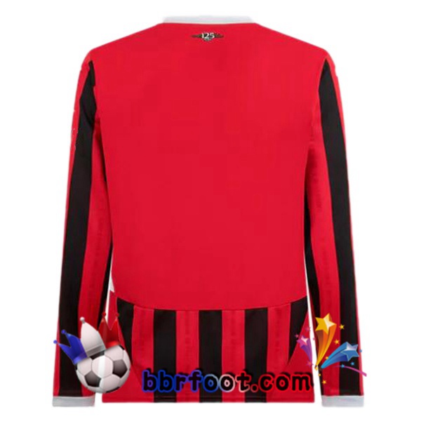 Maillot Foot AC Milan Domicile Manche longue Rouge Noir 2024/2025