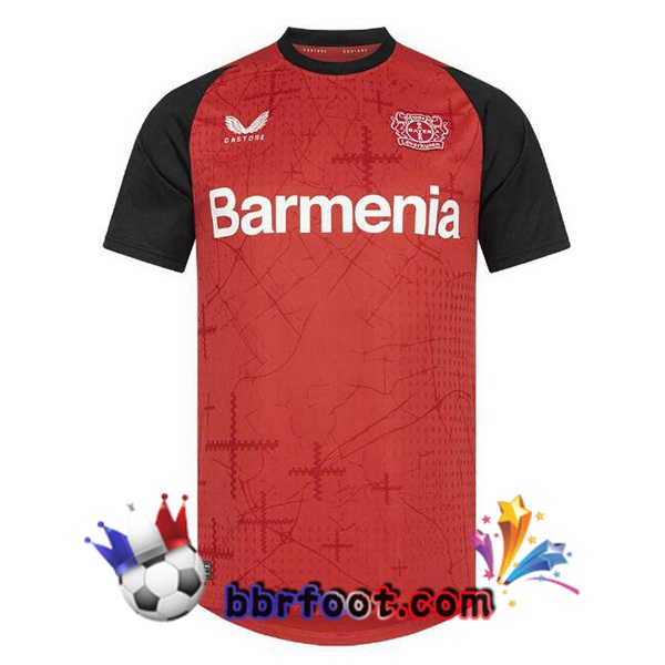 Maillot Foot Bayer 04 Leverkusen Domicile Noir Rouge 2024/2025