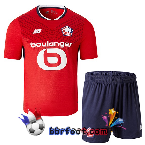 Maillot Foot Lille OSC Enfant Domicile Rouge 2024/2025