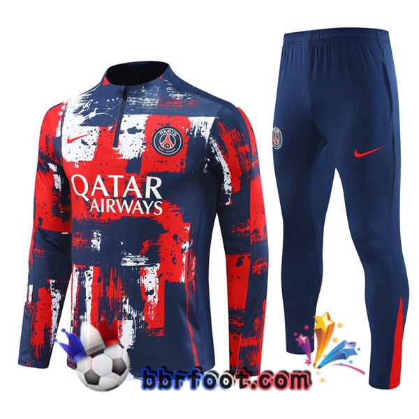 Survetement Foot Paris PSG Rouge Bleu 2024/2025