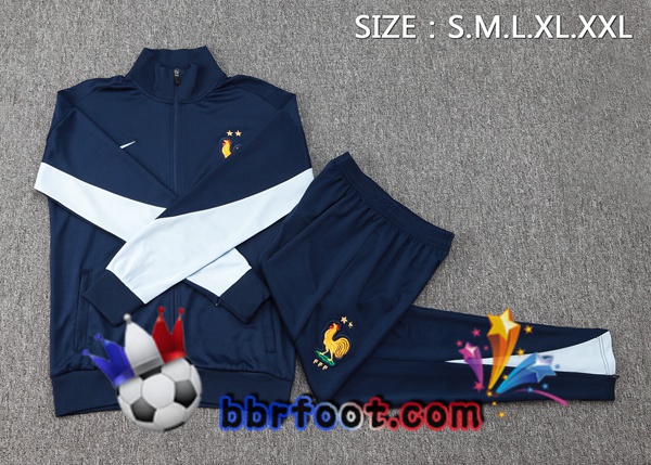 Survetement Foot - Veste France Bleu Royal 2024/2025