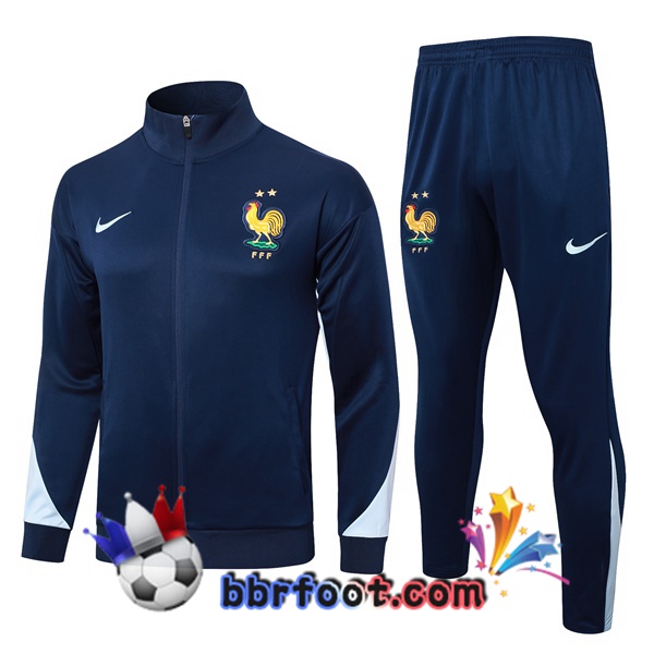 Survetement Foot - Veste France Bleu Royal 2024/2025