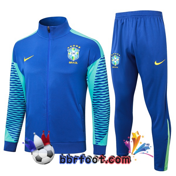 Survetement Foot - Veste Bresil Bleu 2024/2025