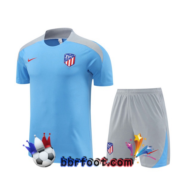 Ensemble Training T-Shirts Atletico Madrid + Shorts Bleu 2024/2025
